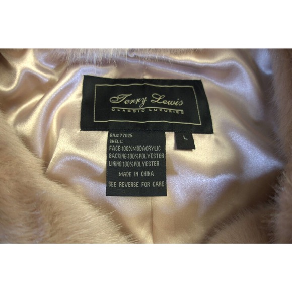 Womans Terry Lewis Classic Luxuries short faux fur coat in Dusty Rose Size Large - Picture 3 of 7